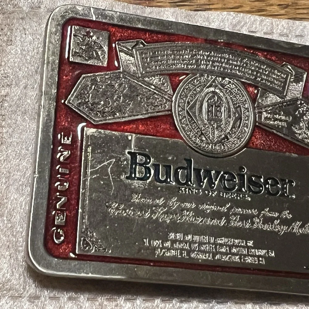 Vintage Budweiser 2241 King of Beers Anheuser Busch Belt Buckle Made In USA 70s
